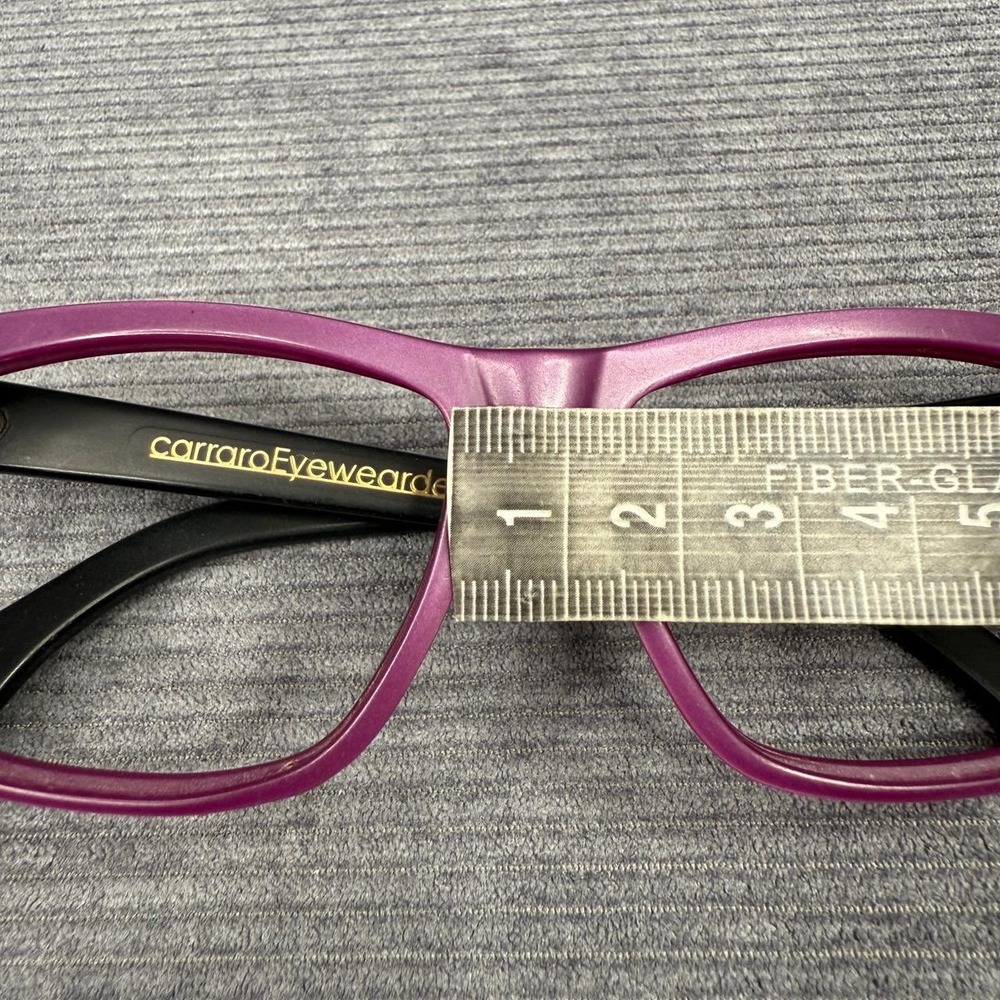 Carraro Eyewear Design 153 Purple Black Rectangular Y2k Frames Italy 55-15-140 - Picture 11 of 14